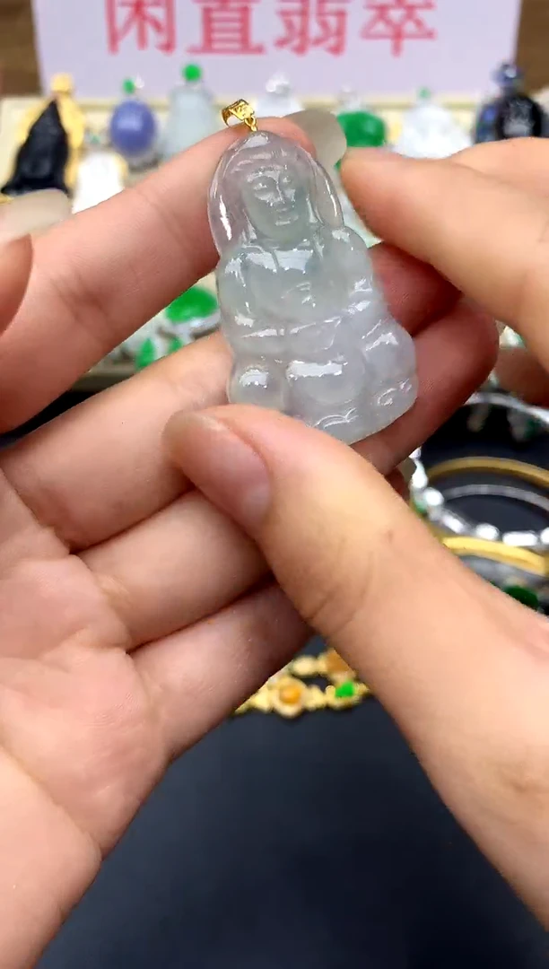 颈饰18K金镶嵌翡翠124-中国好珍宝