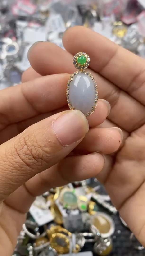 银S925镶嵌戒指翡翠111---1