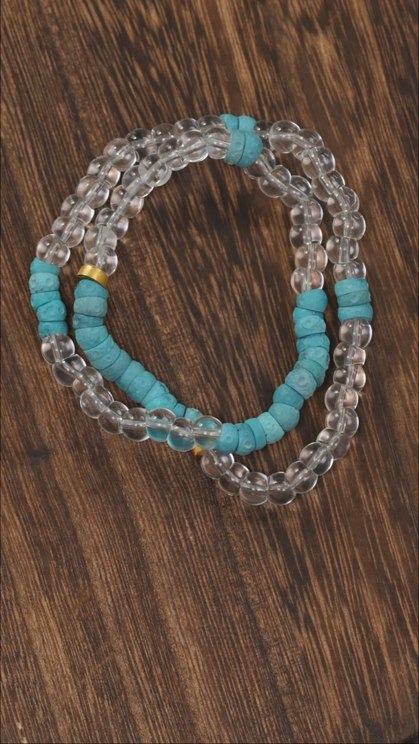 绿松石18K金镶嵌手链1