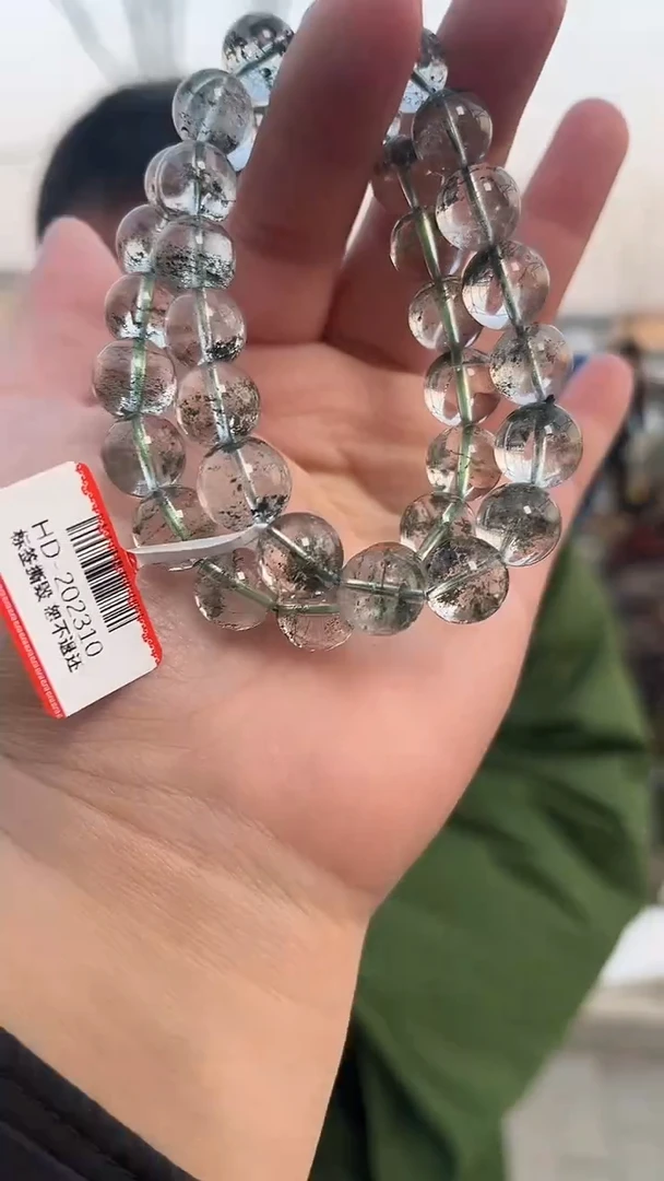 【闪购商品】绿水晶手链未镶嵌天然绿幽灵手串多样性发一11mm