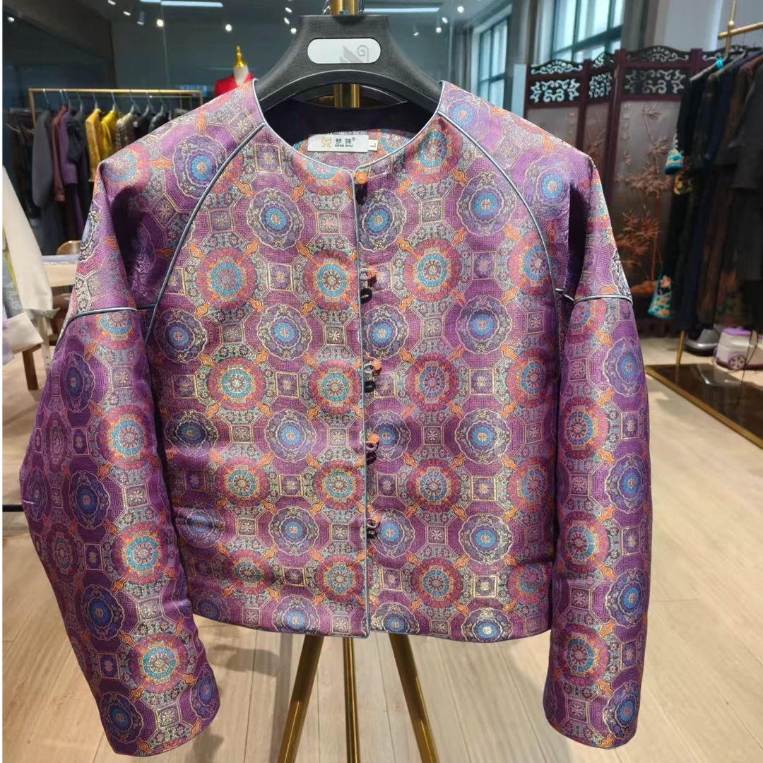 蜀锦棉服上衣中式复古中国风宽松休闲风百搭时尚