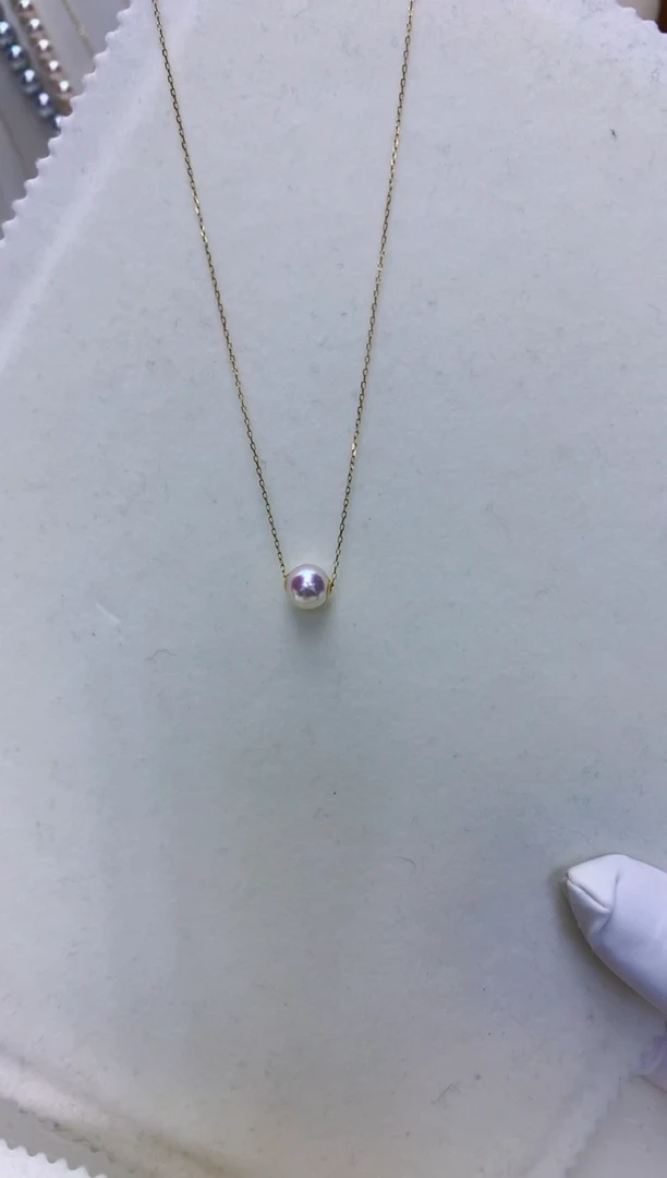 【闪购商品】海水珍珠饰品18K金镶嵌8-9路路通不含金链