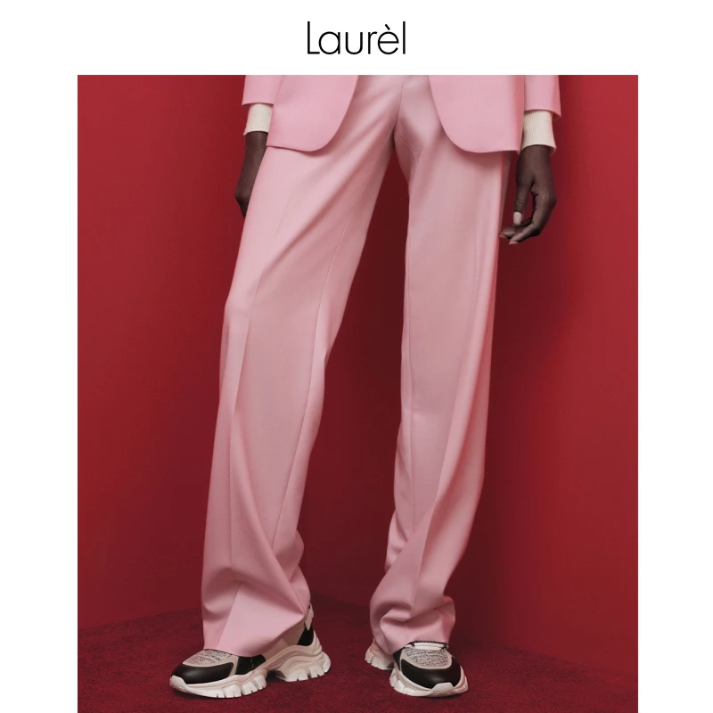 【丽公主专享】Laurel春夏经典直筒粉西装裤女LWL341K04100