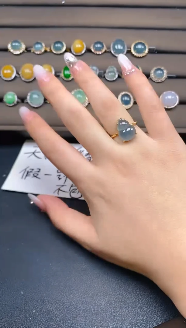 翡翠戒指银S925镶嵌3