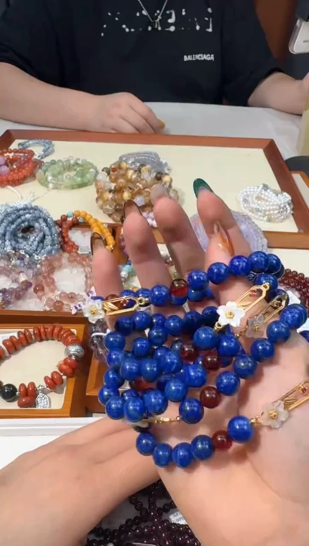 【闪购商品】青金石手链银S925镶嵌A026青金石花花设计款