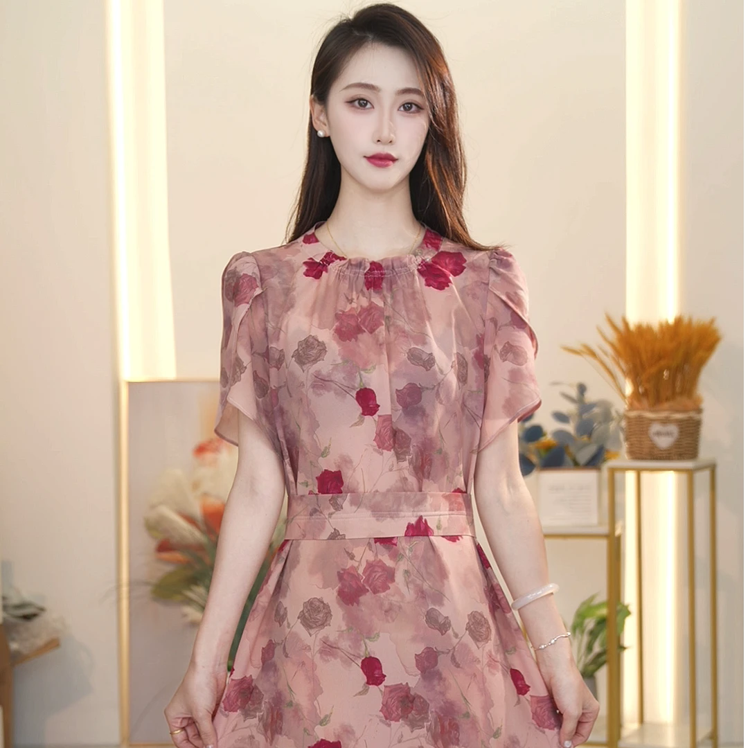 格澜芙莉2025年女装夏季新款法式洋气显白时尚显瘦减龄连衣裙