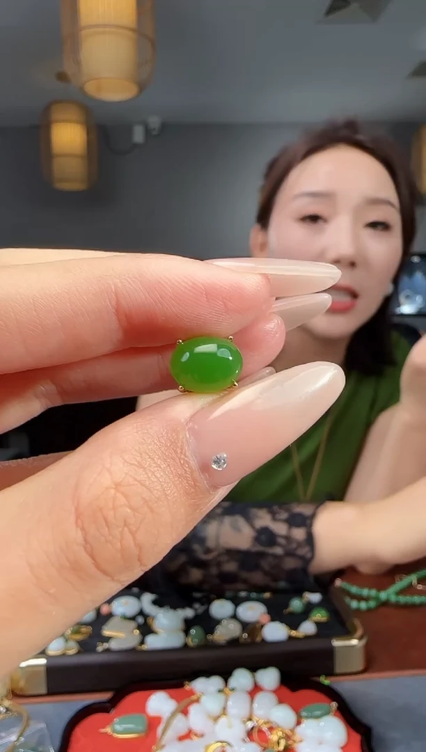 和田玉戒指银S925镶嵌1