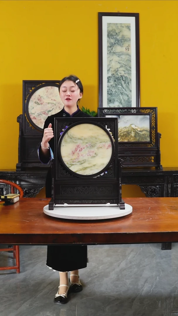 石材天然大理石画摆件