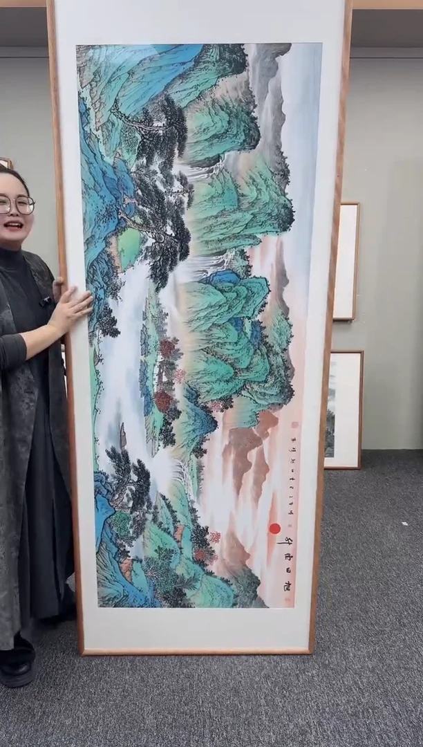 国画旭日东升210*80