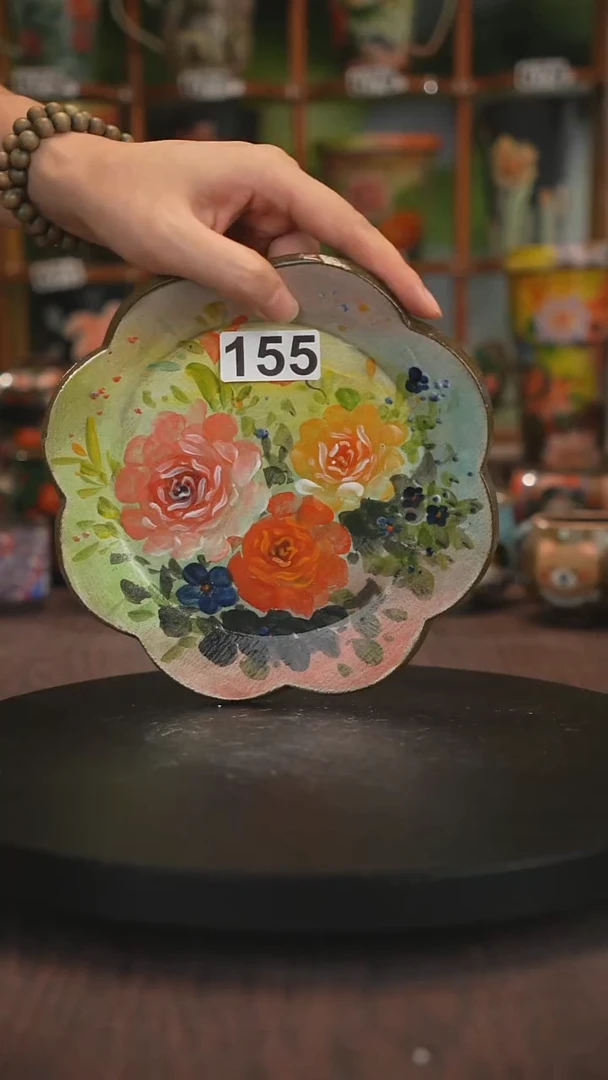 紫砂油画手绘釉下彩155