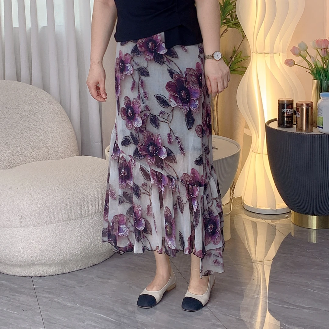 【半身裙】2025年新款大花仙女裙气质感设计感时尚百搭 夏款