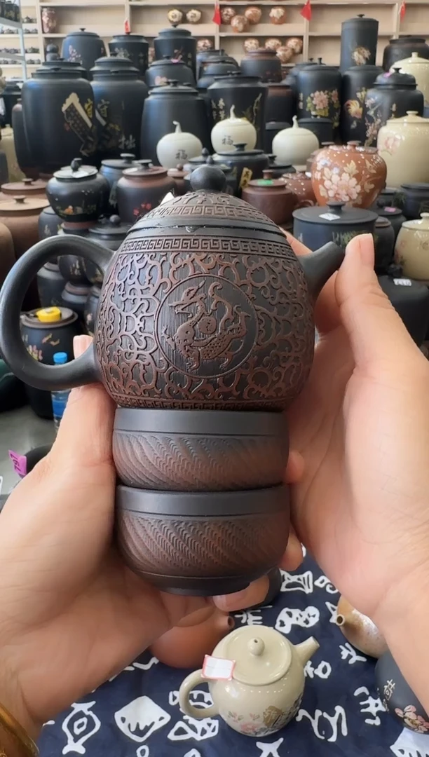 壶完品壶 满雕 龙蛋   664   一壶两杯