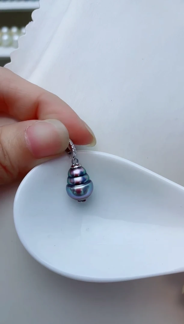 海水珍珠银S925镶嵌颈饰A19