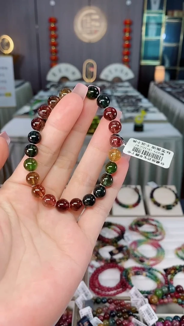 未镶嵌老矿碧玺色标单圈手串8mm+碧玺hon多样性发货一条
