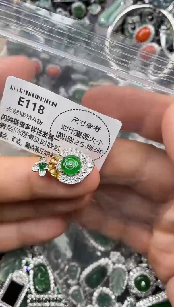 颈饰未镶嵌翡翠E118吊坠