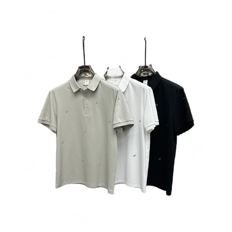 刺绣商务休闲Polo衫短袖夏季纯色标准版型上衣简约夏季翻领6602