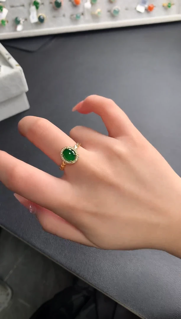 【闪购商品】翡翠戒指银S925镶嵌51241