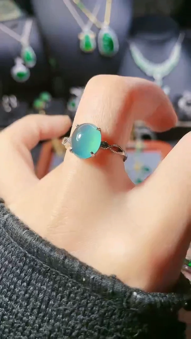 【闪购商品】翡翠戒指银S925镶嵌戒指