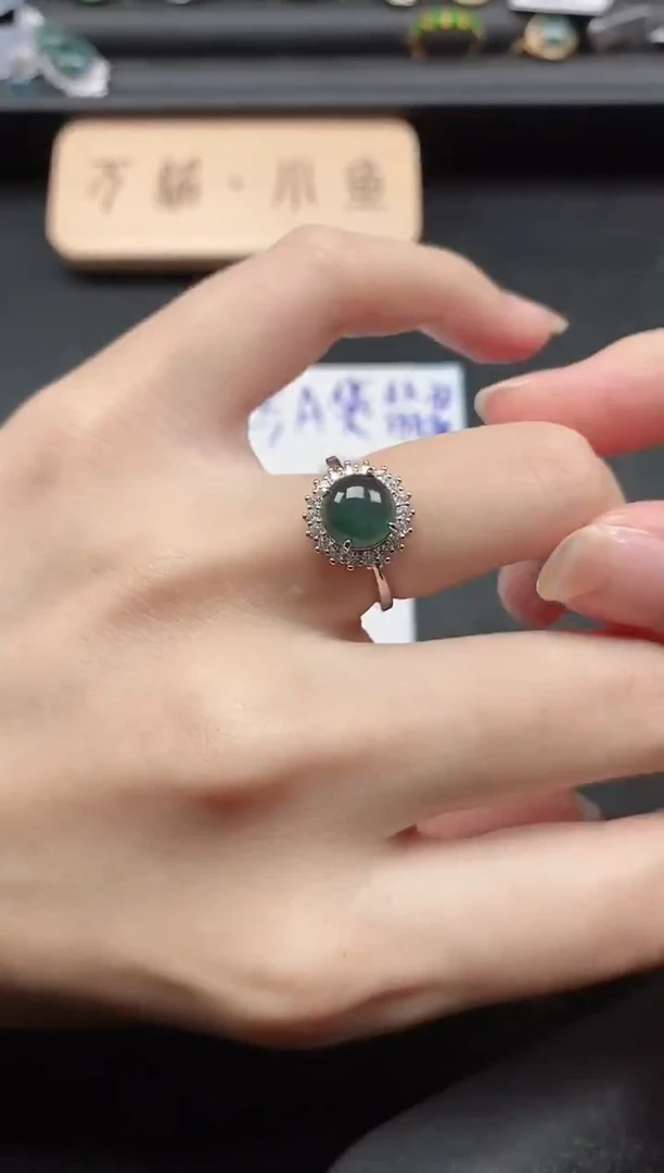 翡翠戒指银S925镶嵌51151