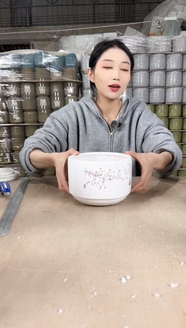 【闪购商品】陶瓷蝴蝶兰鸟笼白色小号18x12