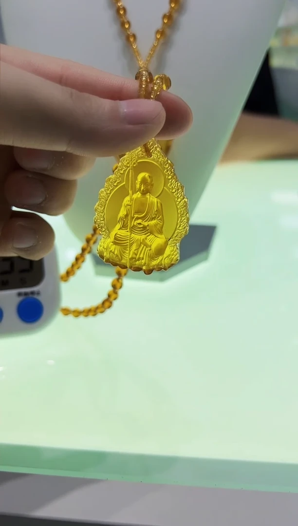泥塑古法琉璃地藏吊坠摆件