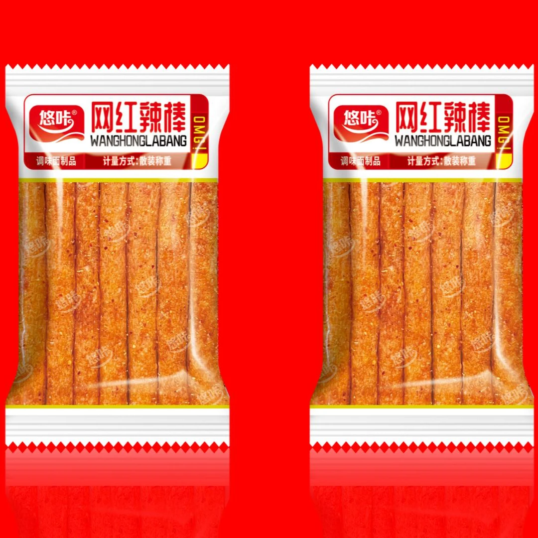 新疆西藏包邮悠咔网红辣棒甜辣微辣香辣网红辣条爆款零食便宜