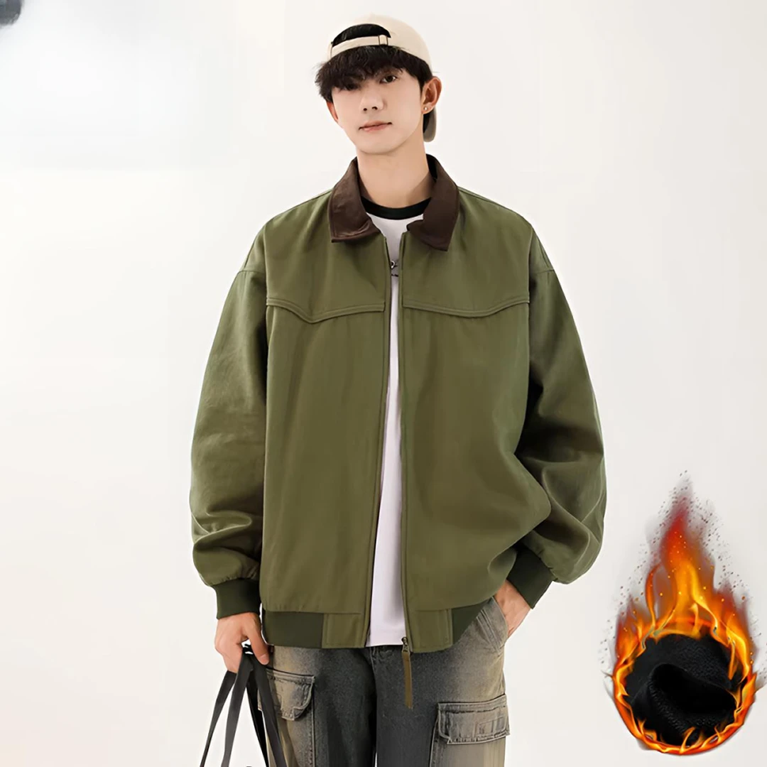 SANFU/三福美式复古底特律男翻领夹棉加厚潮流夹克棉服外套517852