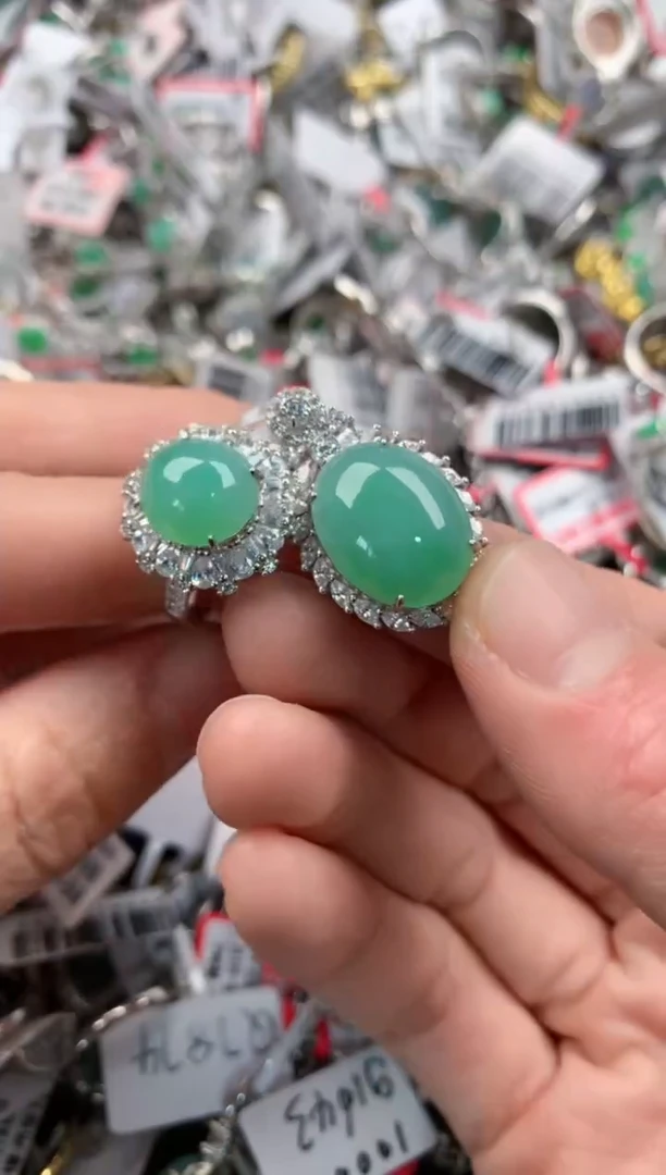 银S925镶嵌戒指翡翠888   5