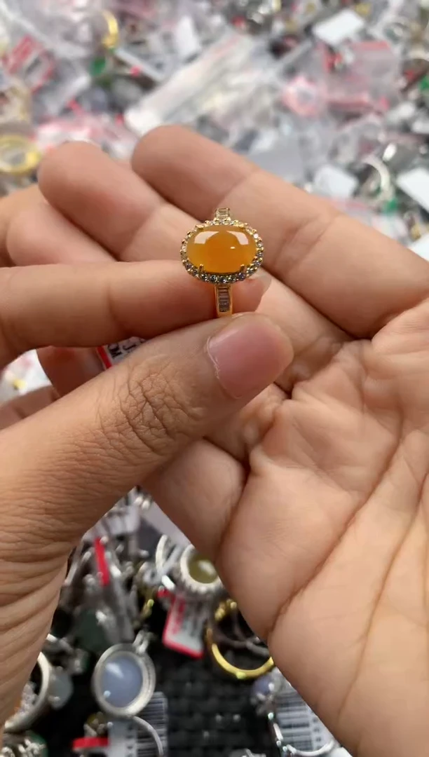 银S925镶嵌戒指翡翠222                9