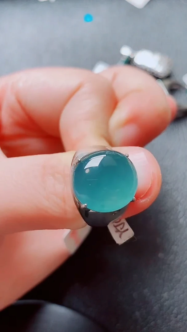 翡翠戒指银S925镶嵌1111