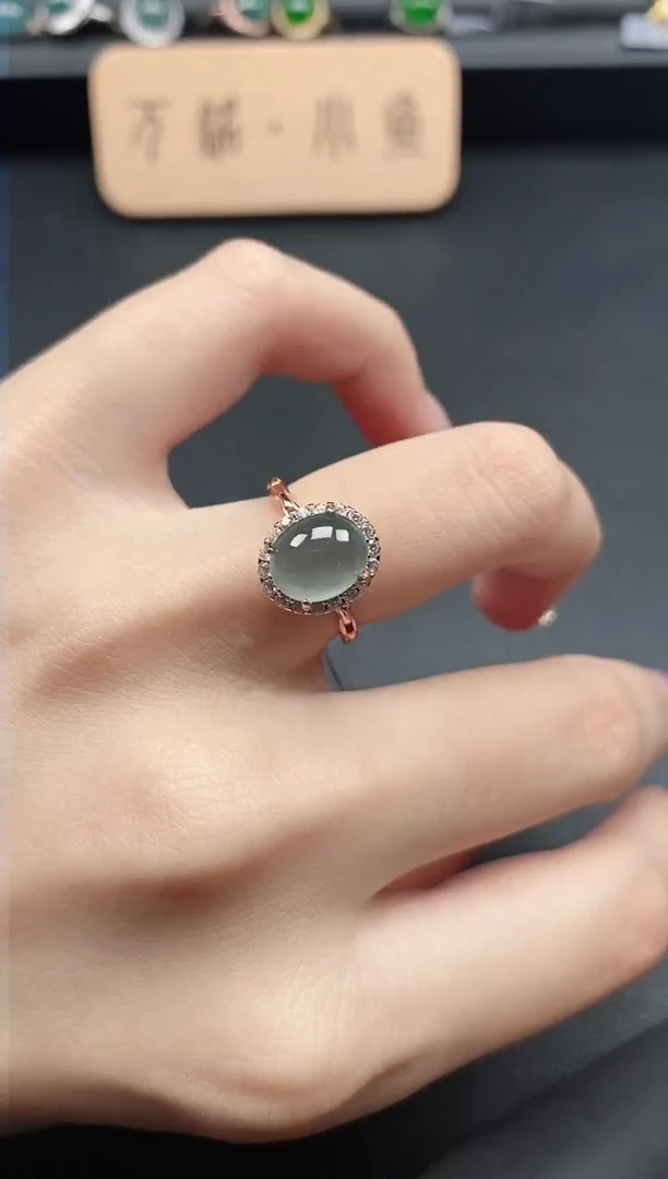 翡翠戒指银S925镶嵌51511