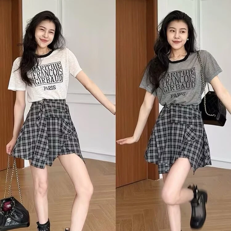 法式时尚新中式中国风裤裙休闲风时尚套装短袖上衣简约通勤两件套