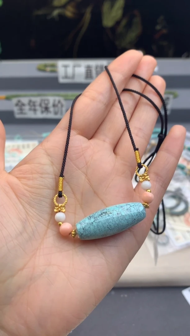 未镶嵌绿松石锁骨链茜.B151