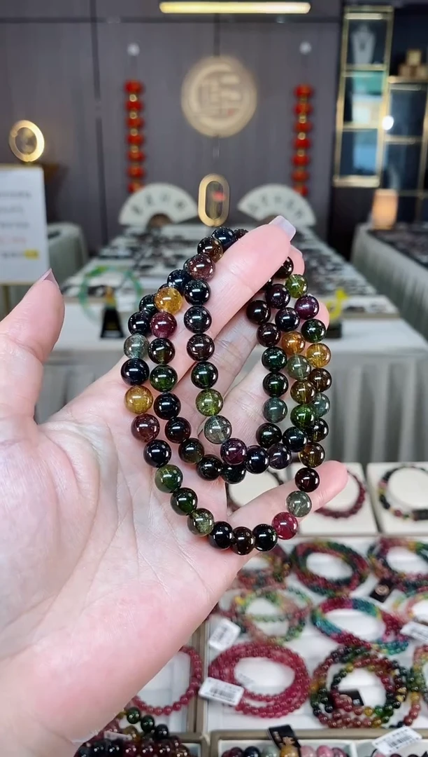 未镶嵌老矿碧玺三圈手串8mm+碧玺hon多样性发货一条