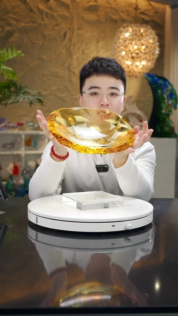 手工艺品琉璃琥珀不规则切面果盘
