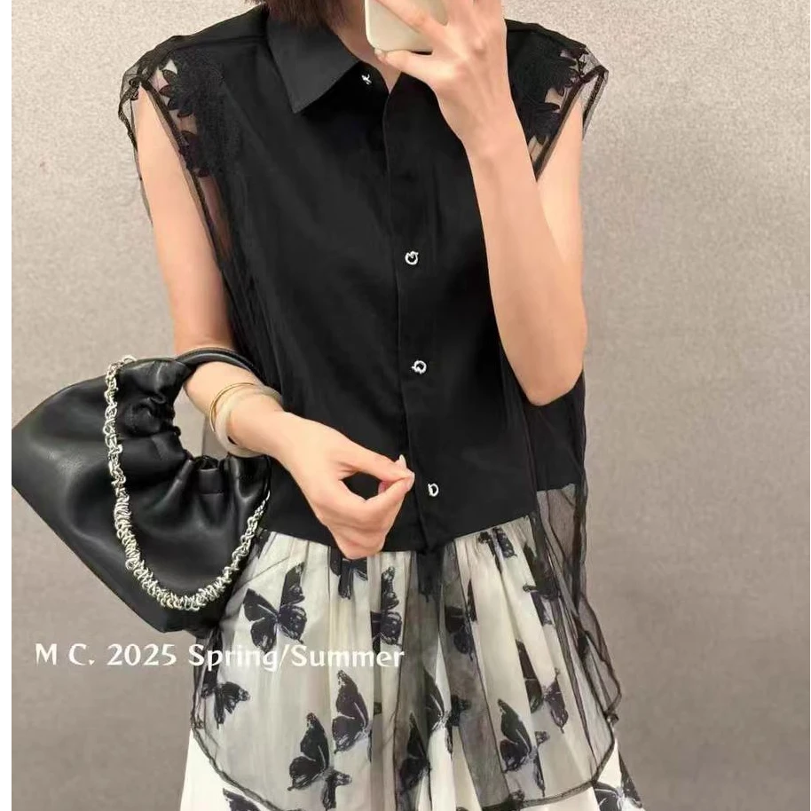 【卡蔻】951405夏季新款假两件衬衣