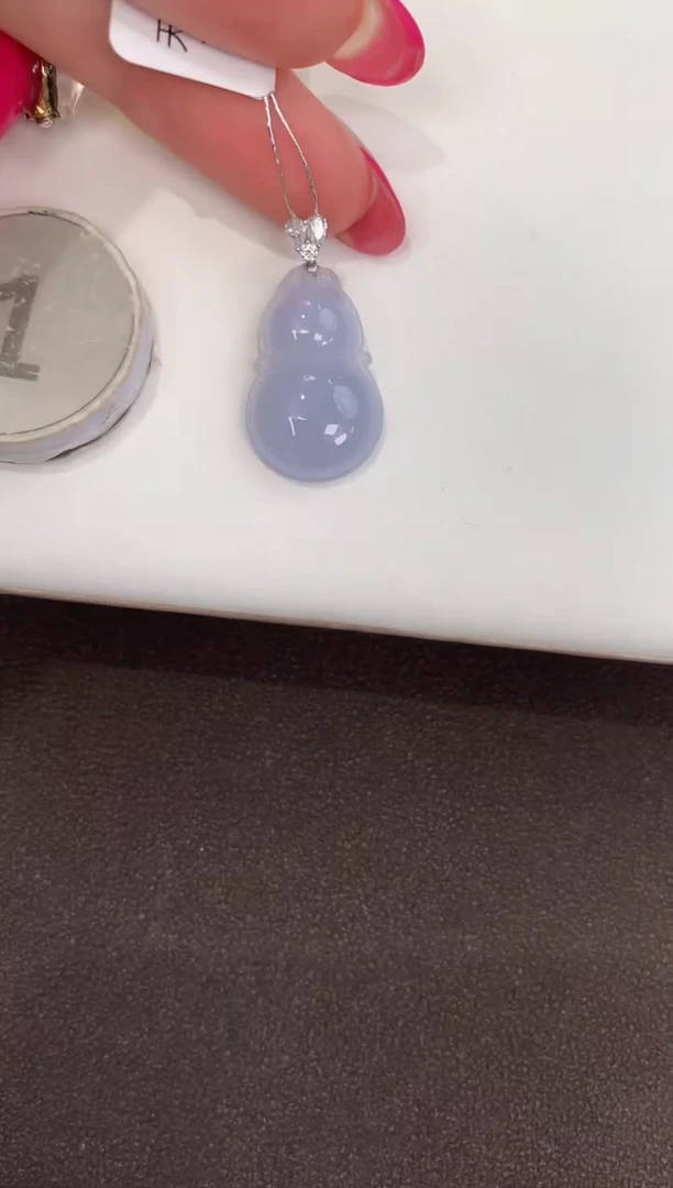 颈饰18K金镶嵌翡翠天然缅甸a货翡翠(多样性发其一