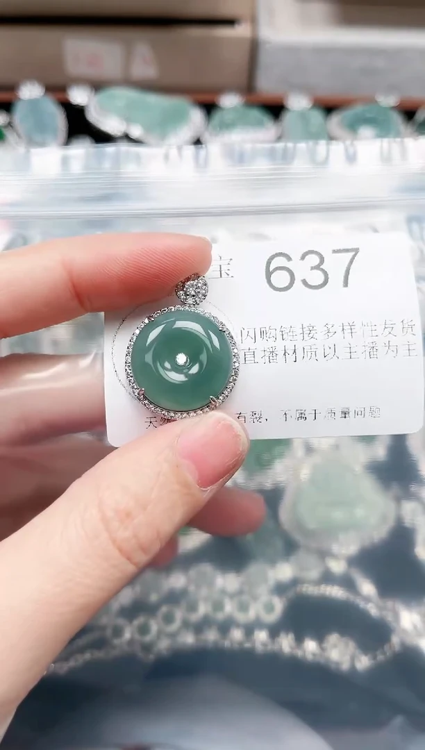 【闪购商品】翡翠颈饰未镶嵌赠皮绳637
