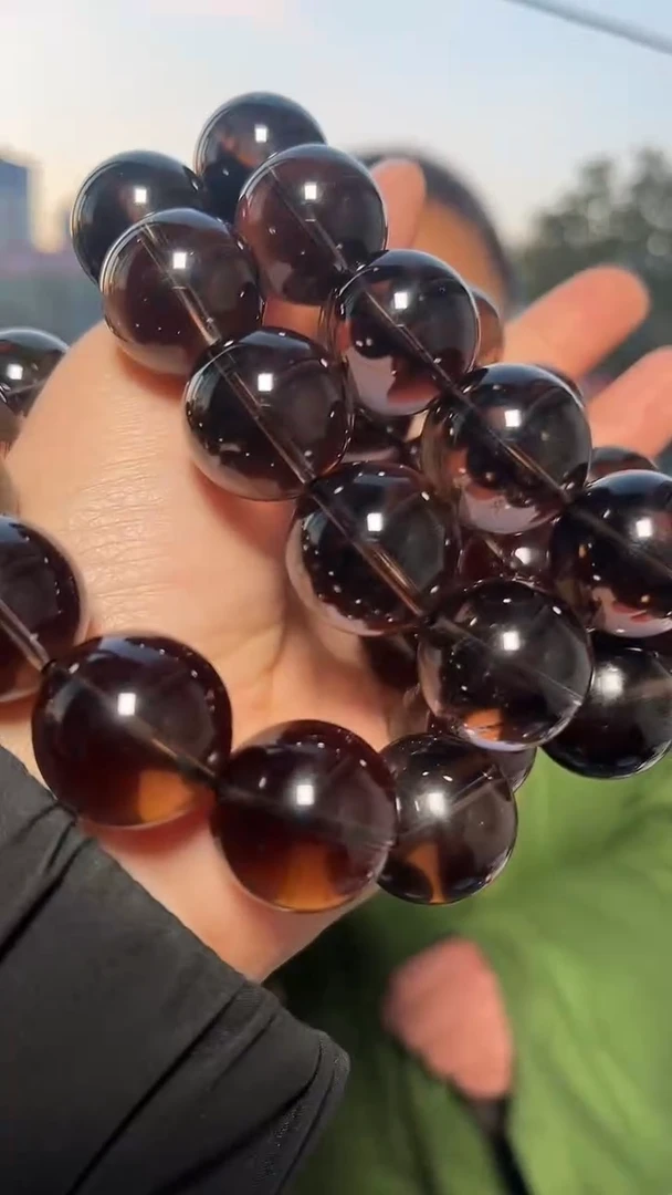 【闪购商品】烟晶手链未镶嵌天然茶晶手串多样性发一20mm