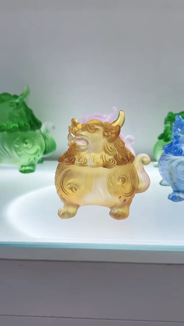 手工艺品琉璃古法琉璃小号狻猊香炉