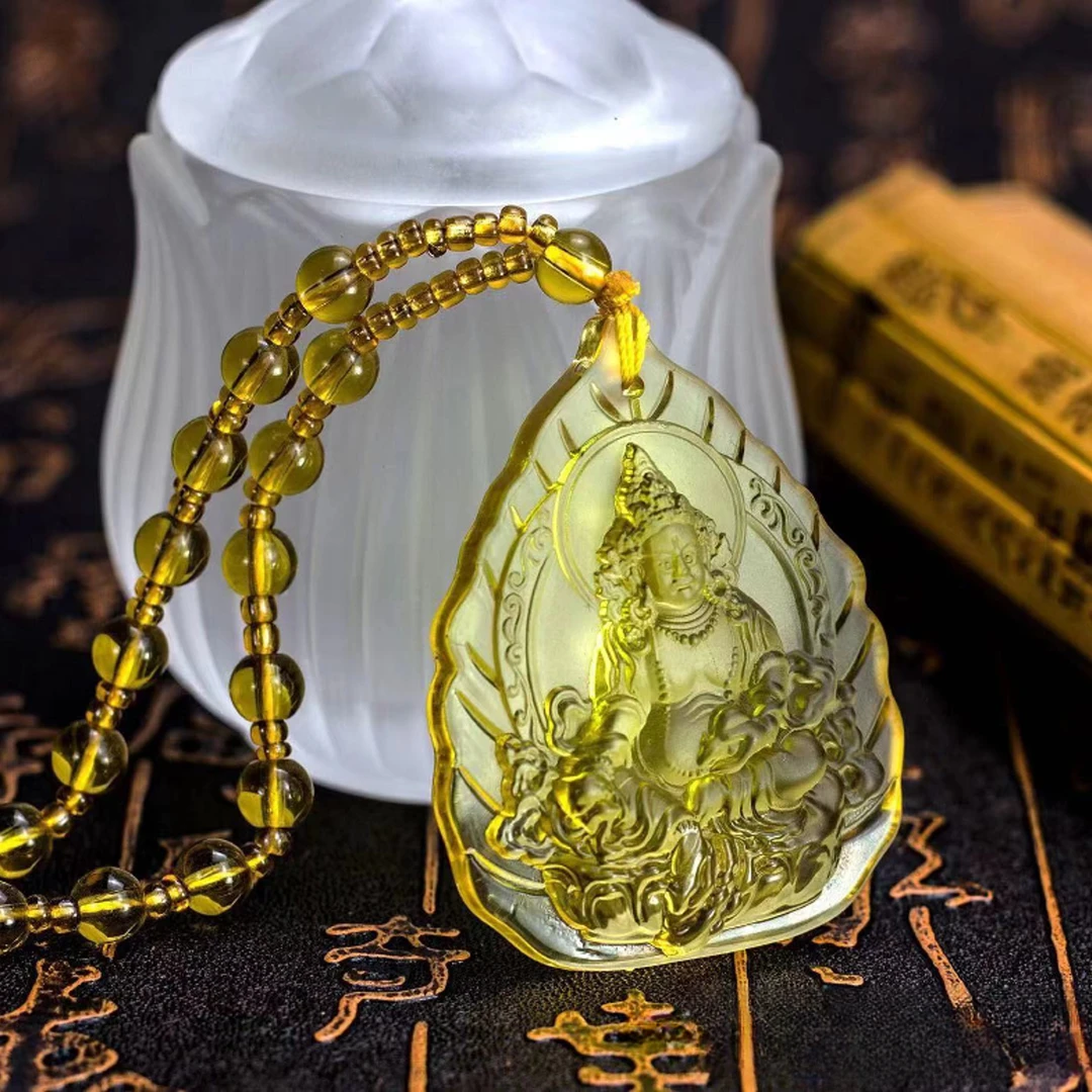 圆山精品佑恩严选上等琉璃黄财吊坠