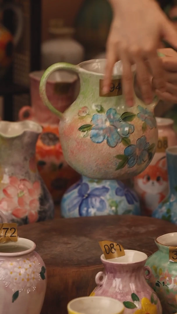 陶瓷494景德镇设计师手作花器摆件侘寂风