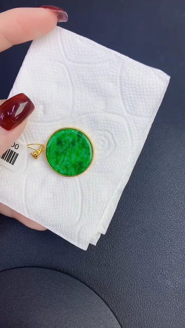 颈饰银S925镶嵌翡翠缅甸天然翡翠A货