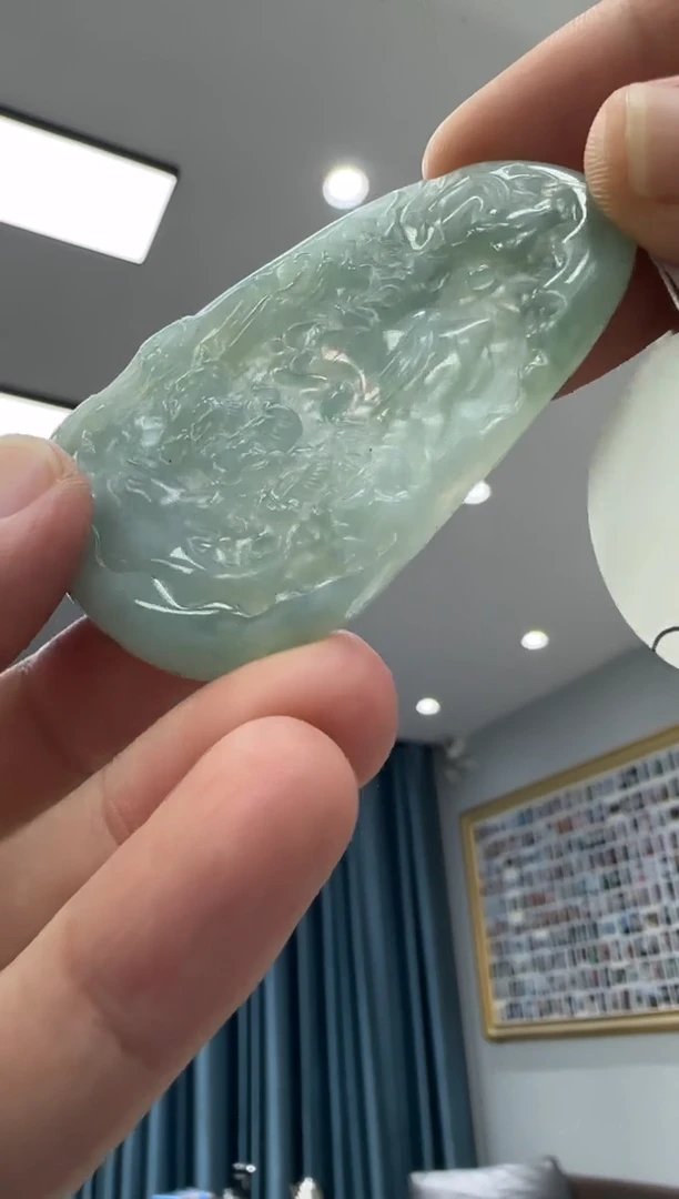 颈饰未镶嵌翡翠天然翡翠A货孤品一件