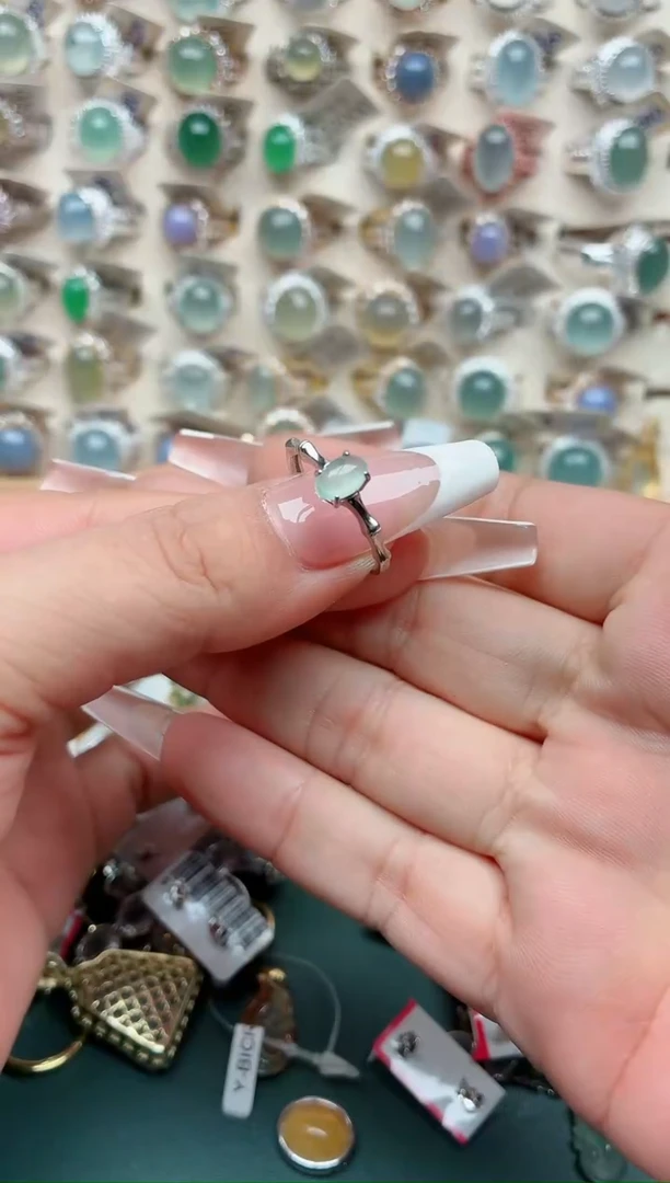 吊坠(不含链)银S925镶嵌翡翠.