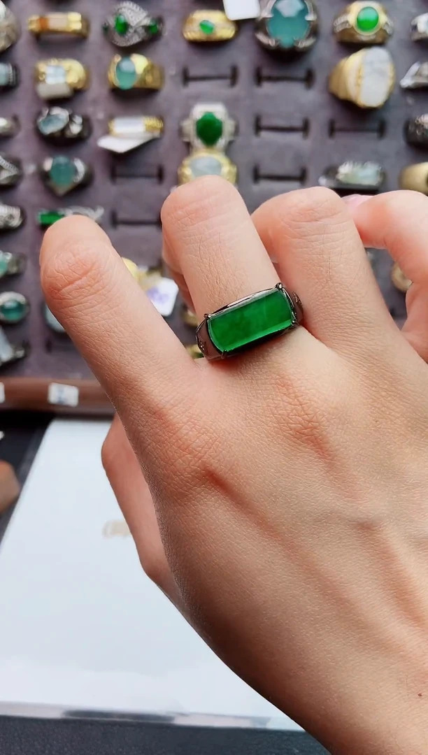 未镶嵌戒指翡翠天然翡翠男戒