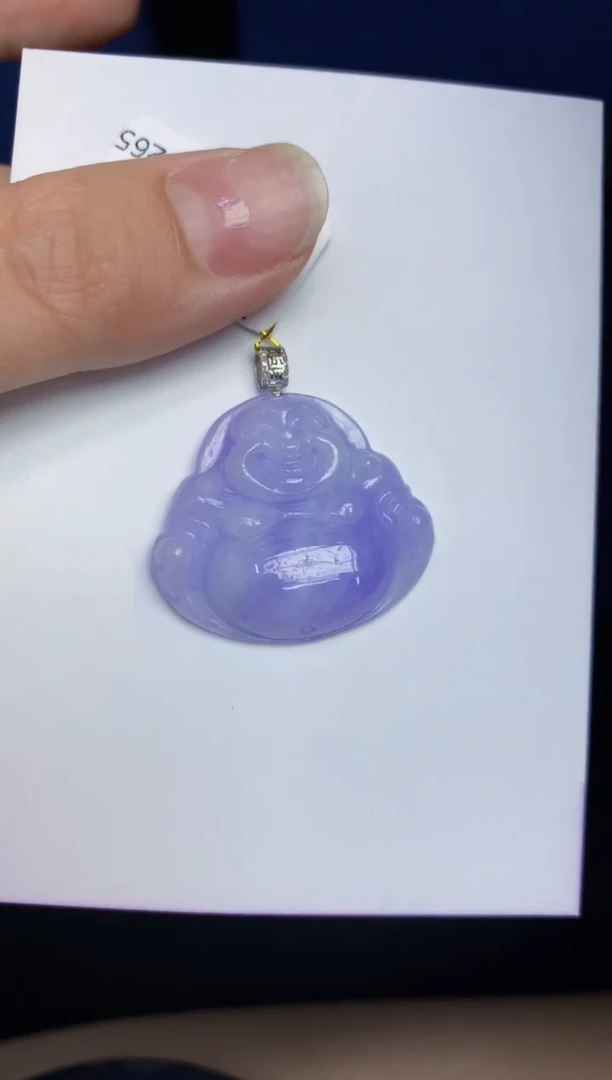 翡翠18K金镶嵌颈饰天然缅甸A货翡翠