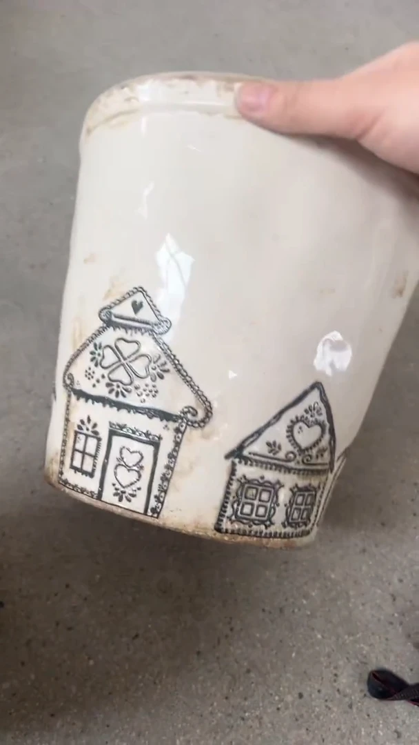 【闪购商品】陶瓷花盆高度20.5cm内口19.5cm