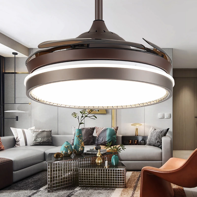 宸居风扇灯新款餐厅吊扇灯家用一体客厅隐形简约卧室电扇吊灯风扇