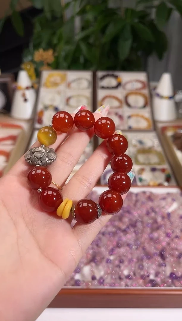 银S925镶嵌手串库存有限售完即止玛瑙/玉髓